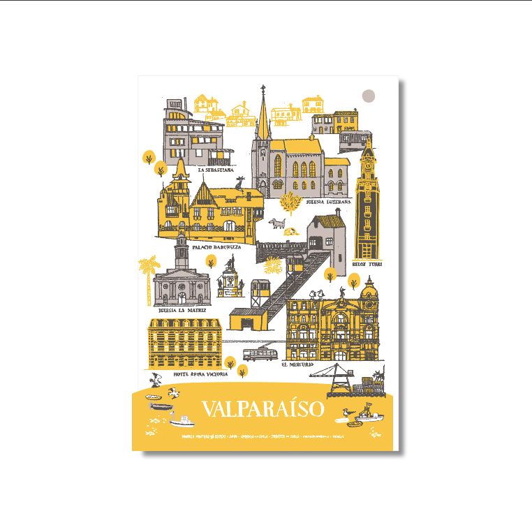 Valparaíso valpo patrimonial patrimonio afiche poster 30x40 regalo souvenir