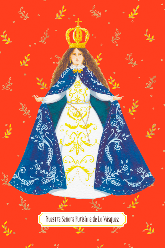postal virgen lo vasquez ilustracion decoracion
