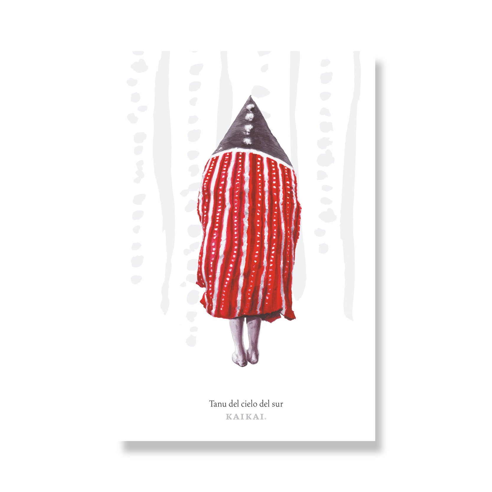 postal de tanu, mensajera de Xalpen, espiritus del hain selk'nam u ona, pueblo originario de la tierra del fuego chileno, decoracion o regalo