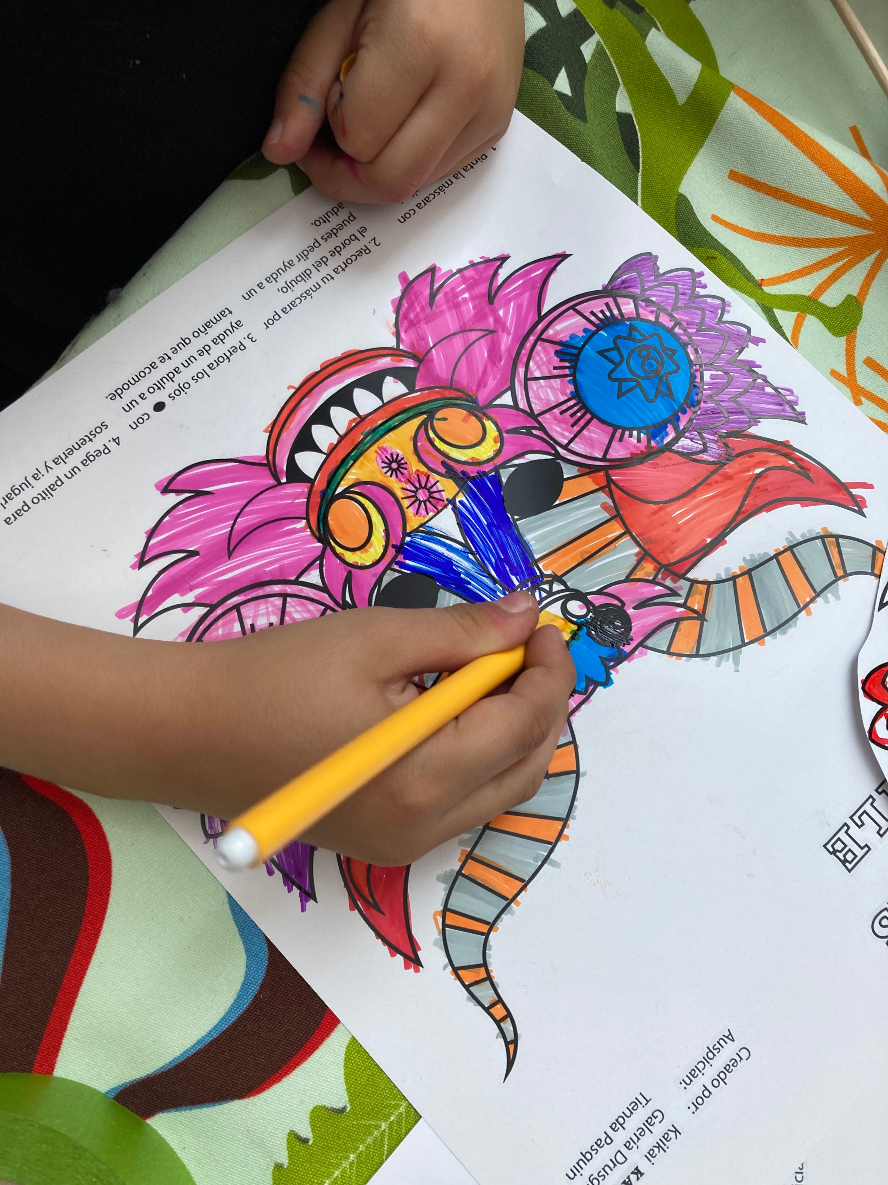 mascara infantil para colorear chile