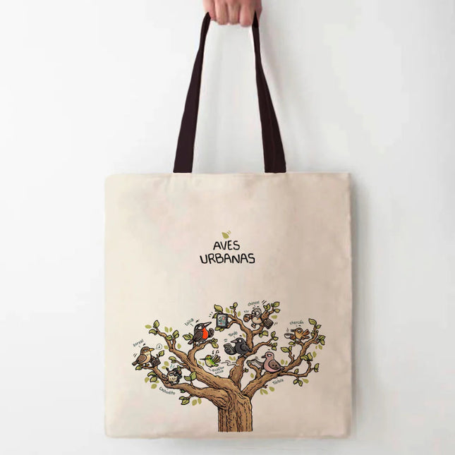 bolsa totebag tote algodon cotton fauna animales chilenos nativos animal ilustracion viñeta comic naturaleza