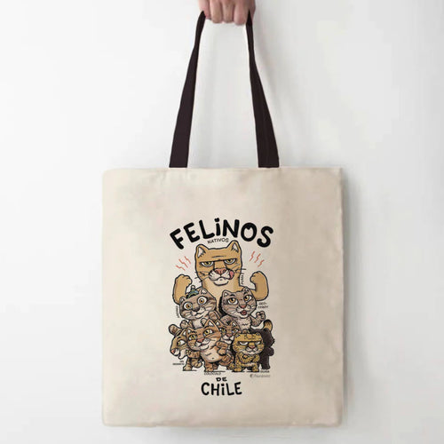 bolsa totebag tote algodon cotton fauna animales chilenos nativos animal ilustracion viñeta comic naturaleza