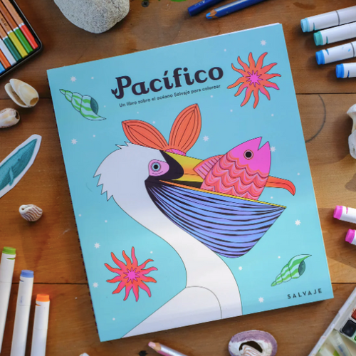 Pacífico libro coloreable infantil de flora y fauna chilena del oceano pacífico