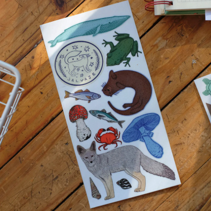Set de stickers transferibles inspirados en la fauna chilena decal dtf uv personalizar decorar