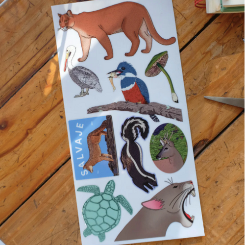 Set de stickers transferibles inspirados en la fauna chilena decal dtf uv personalizar decorar