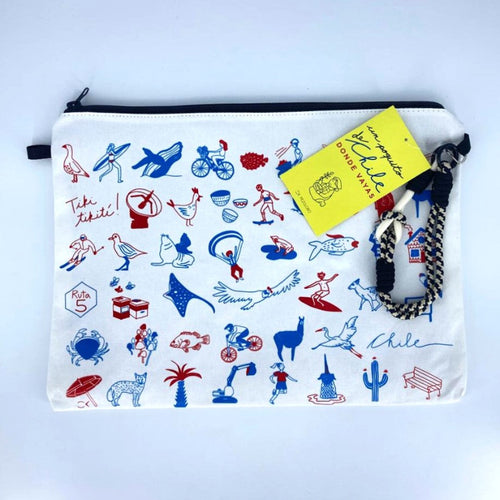 estuche impermeable funda de notebook chile fauna costumbres lugares hitos