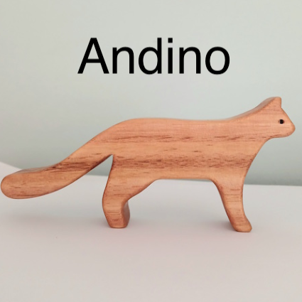 lopa animal madera juguete crianza natural juego libre fauna chilena