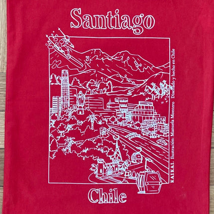 bolsa roja de tela santiago de Chile hitos urbanos 