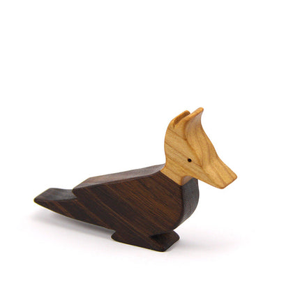 lopa animal madera juguete crianza natural juego libre fauna chilena