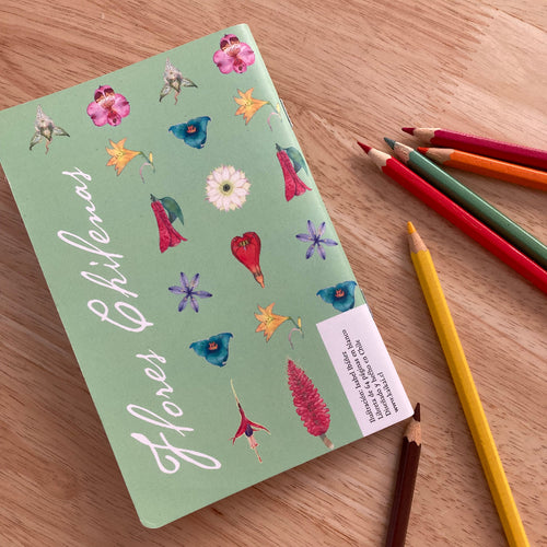 flores chilenas libreta notebook flor flora flora nativa chilco copihue chagual añañuca nalca azulillo quisco astromelia orquidea floreada cuaderno bitácora librillo