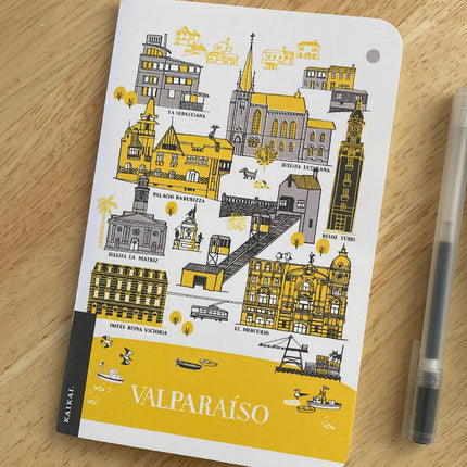 libreta de notas notebook cuaderno valparaíso valpo edificios patrimoniales patrimonial amarillo gris ciudad puerto