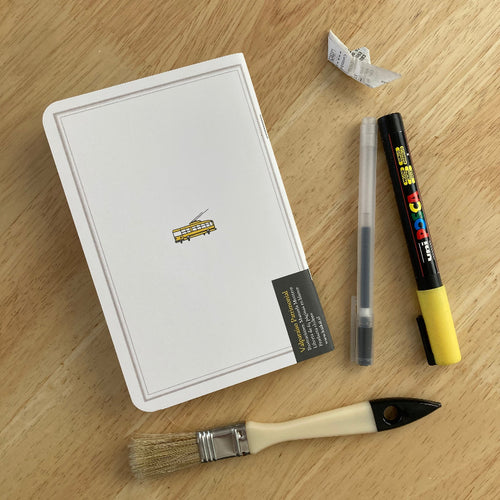 libreta de notas notebook cuaderno valparaíso valpo edificios patrimoniales patrimonial amarillo gris ciudad puerto trolley