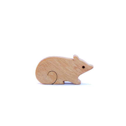 lopa animal madera juguete crianza natural juego libre fauna chilena