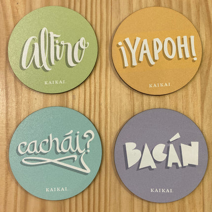 posavasos mdf madera posavaso decoracion regalo chilenismos vocabulario argot frases modismos yapoh yapo cachai altiro al tiro bacán