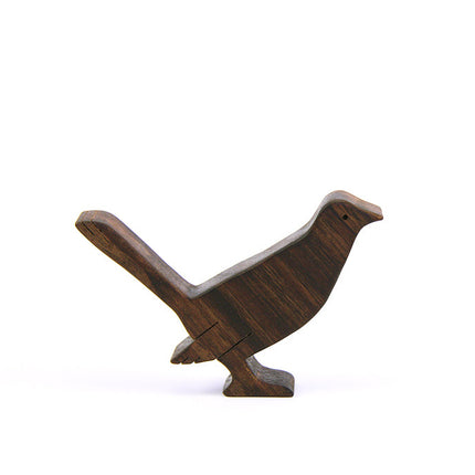 lopa animal madera juguete crianza natural juego libre fauna chilena