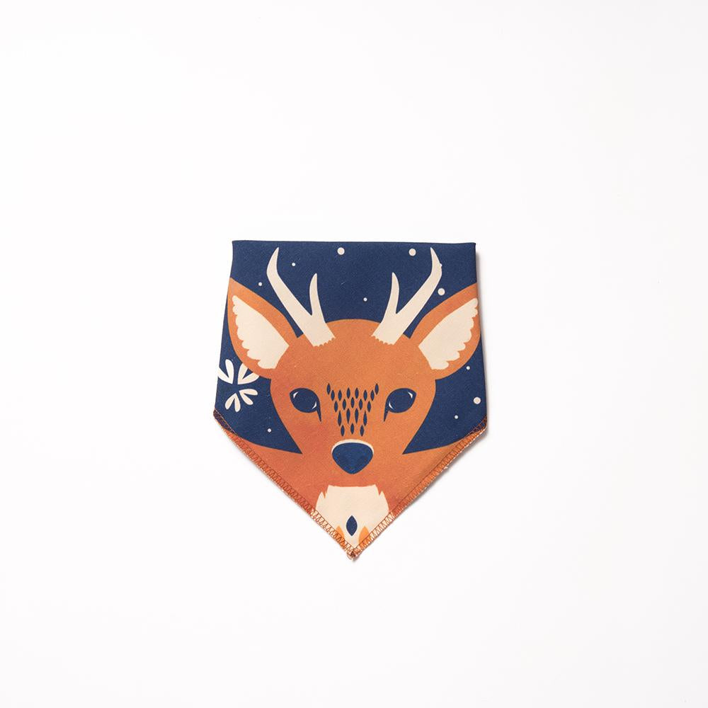 babero tela reversible huemul fauna niño bebe