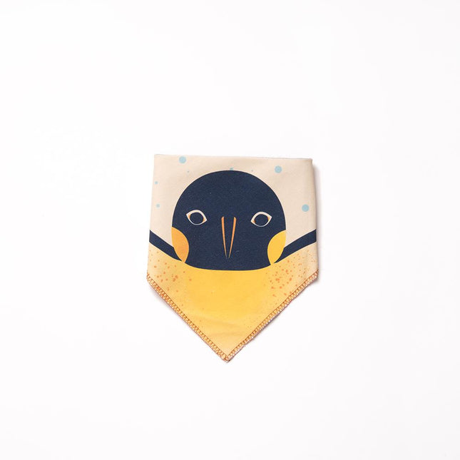 babero tela reversible pingüino emperador fauna niño bebe