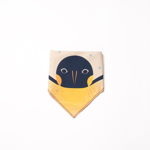babero tela reversible pingüino emperador fauna niño bebe