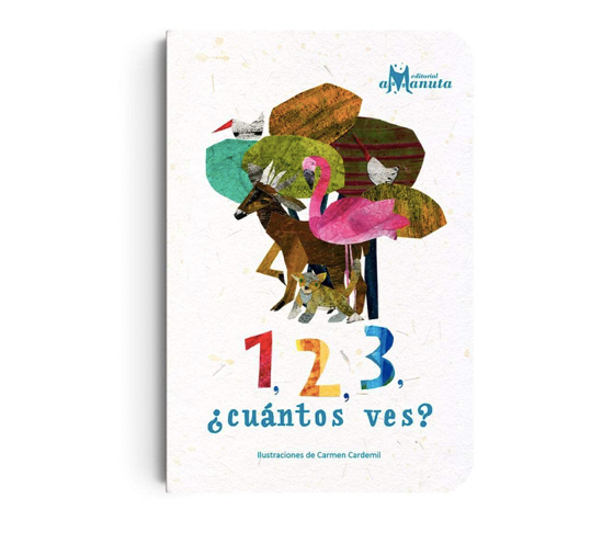 1,2,3 cuantos ves, libro infantil, ilustracion aprendizaje leer contar animales nativos fauna chilena