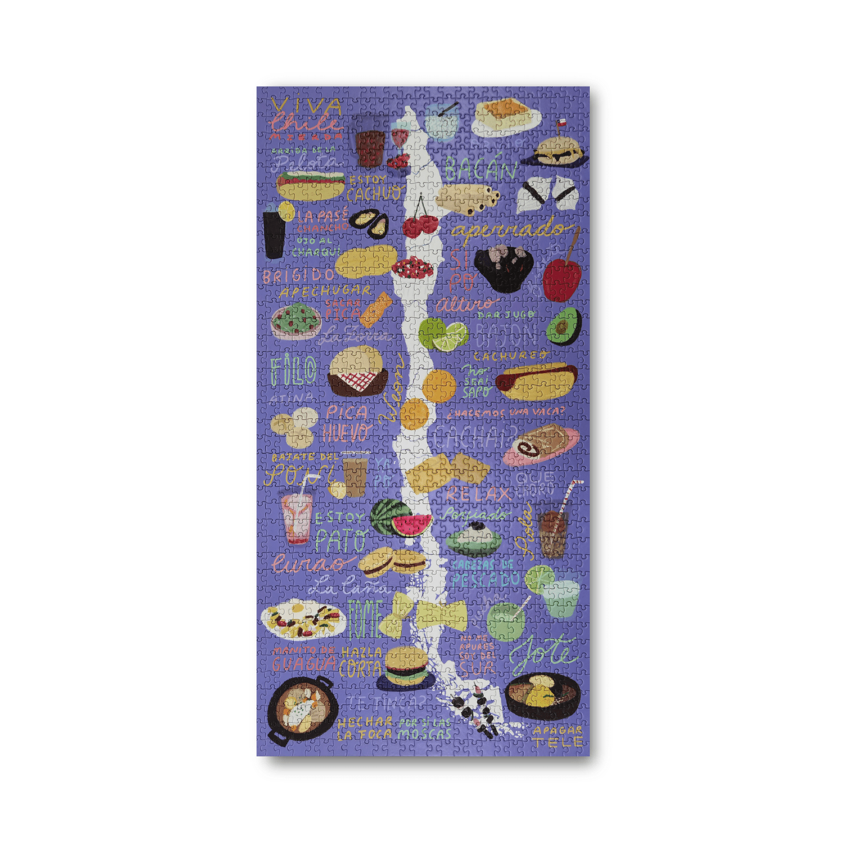 puzzle de mil piezas mapa comida, bebida, frases, dichos, gastronomía, frutos ilustrada, para regalo o souvenir