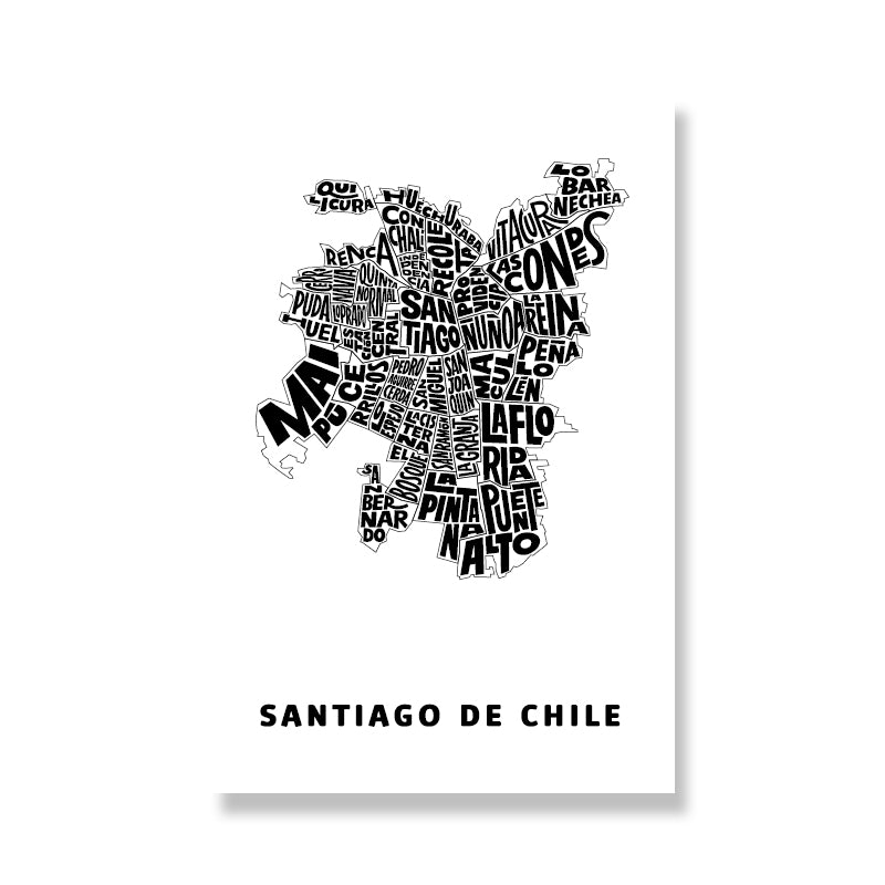 Postal Santiago de Chile tipográfico