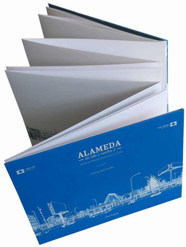 alameda ida y vuelta 2 libros acordeon de hitos y patrimonio arquitectonico de santiago