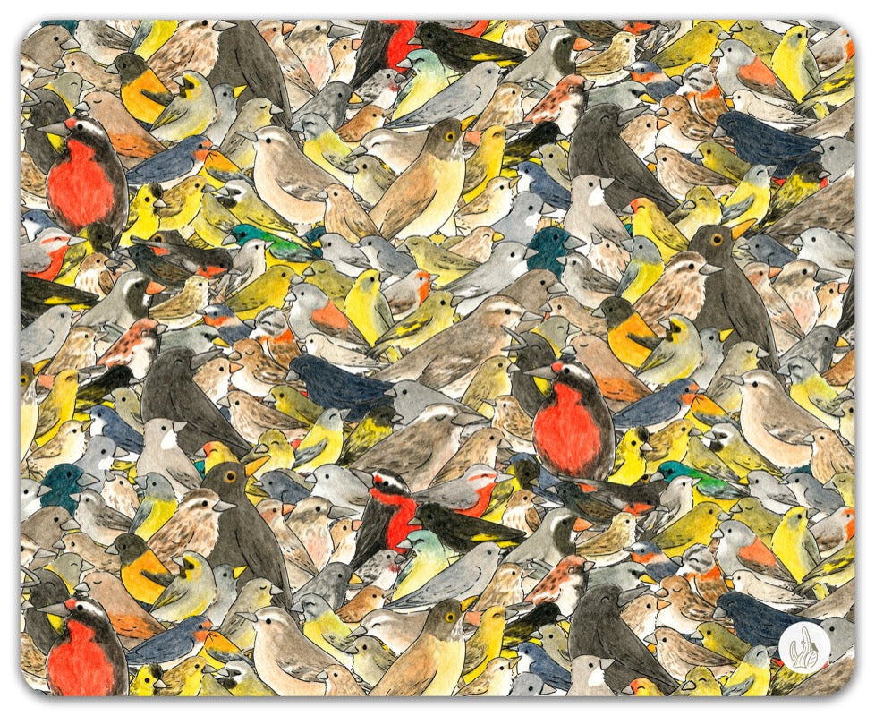 mousepad aves fauna chilena ilustración