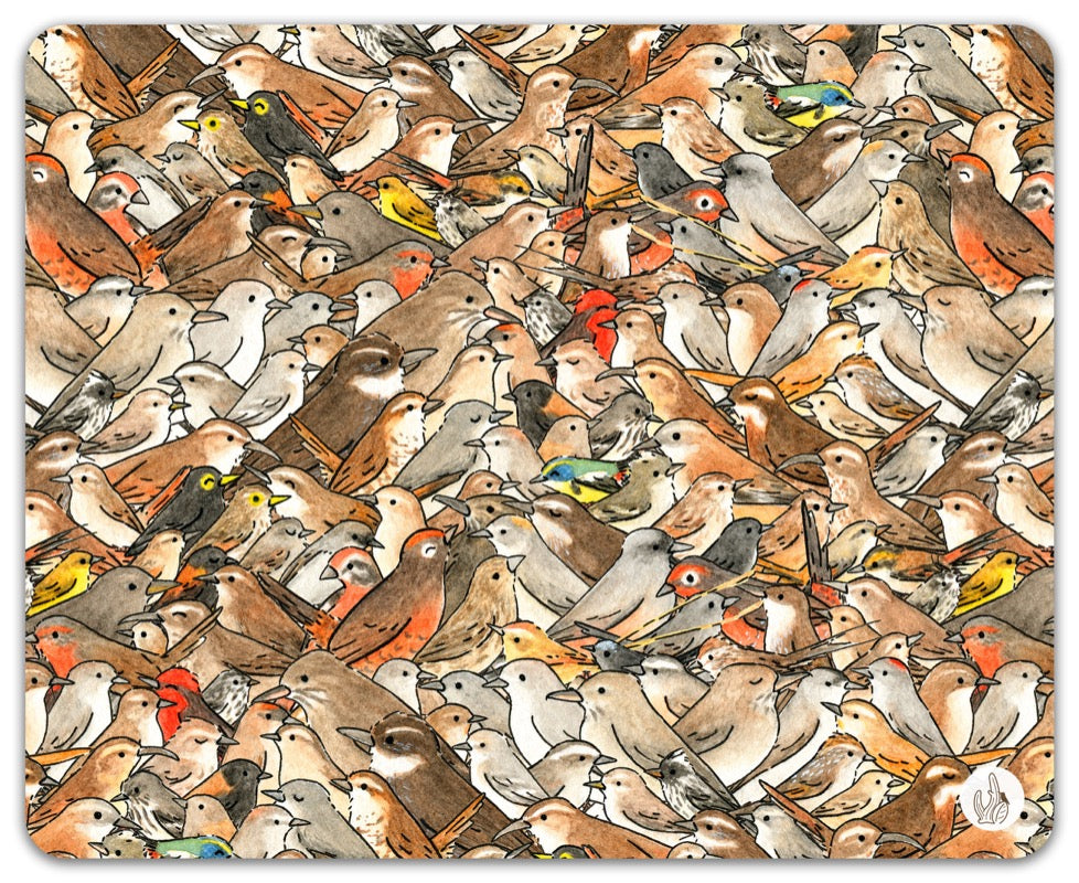 mousepad aves fauna chilena ilustración